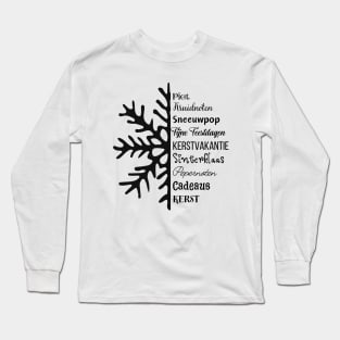 Christmas Snowflake Dutch Language Long Sleeve T-Shirt